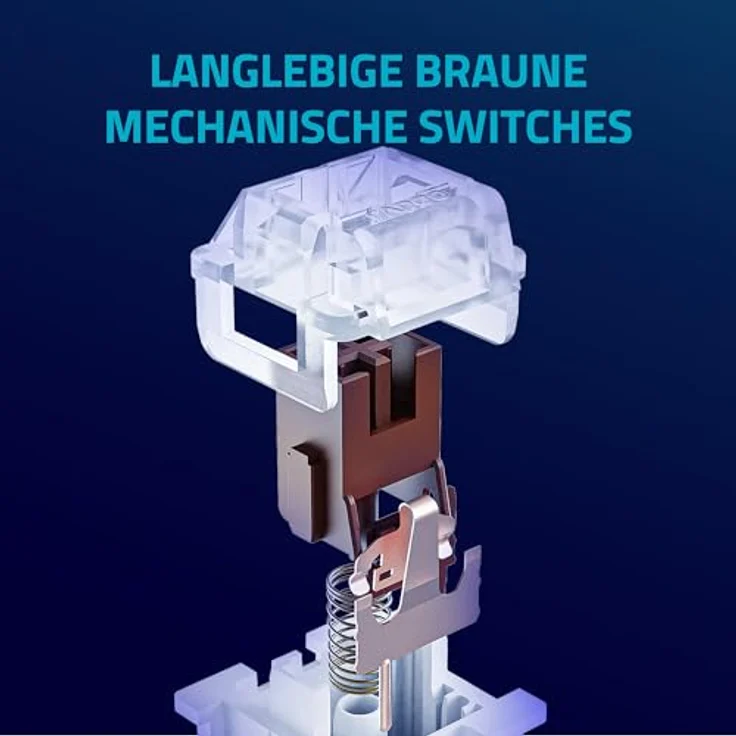 Rapoo V500PRO 2.4 Kabellose mechanische Gaming-Tastatur, 120h Akkulaufzeit, Ultraschlankes Design, Deutsches QWERTZ-Layout - Schwarz – Bild 3