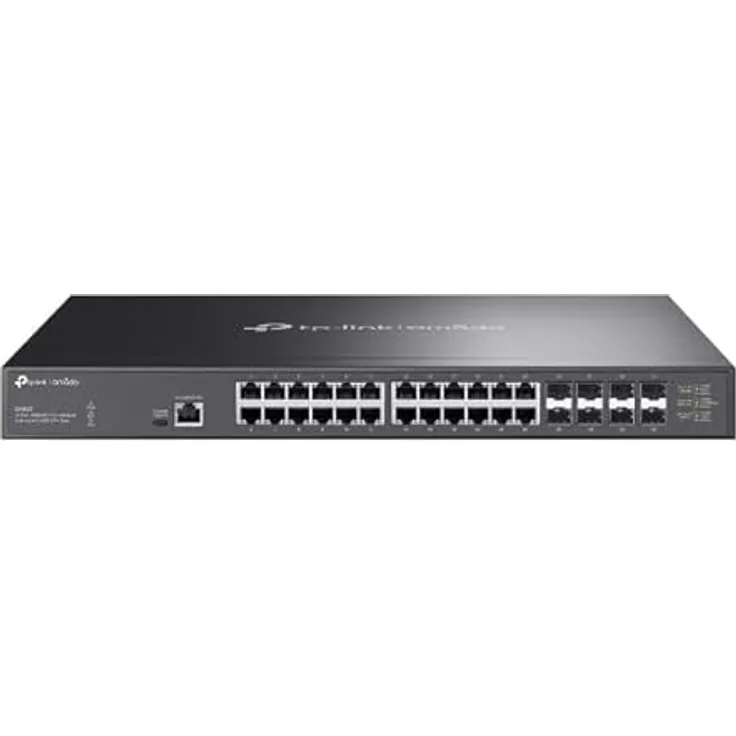 TP-Link Omada SX3832, 24-Port 10GBASE-T L2+ Managed Switch mit 8 SFP+ Slots, zentral verwaltbar, schwarz