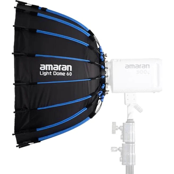 Amaran Light Dome 60, Fotostudio-Equipment, runder Bowens-Mount-Modifikator, inklusive Diffusionstuch, Innensteg & Kontrollgitter, tragbar – Bild 5