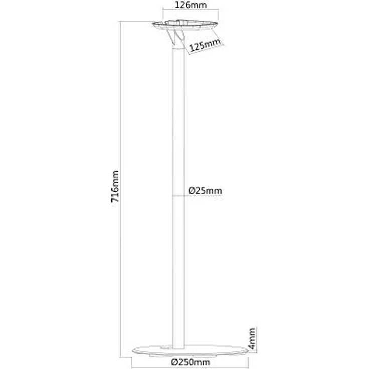 conecto CC50596 Premium Standfuß für SONOS ONE + SONOS PLAY:1 mit Kabelmanagement, Höhe: 71,6cm, Traglast: max. 3,0kg, weiß – Bild 5