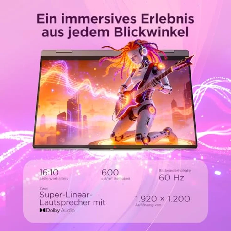 Lenovo IdeaPad 5 2-in-1 14Q8Y11, Copilot+ PC mit 14" OLED Touchscreen, Qualcomm Snapdragon X2 Plus, 16 GB RAM, 512 GB SSD, Luna Gray, Deutsch – Bild 8