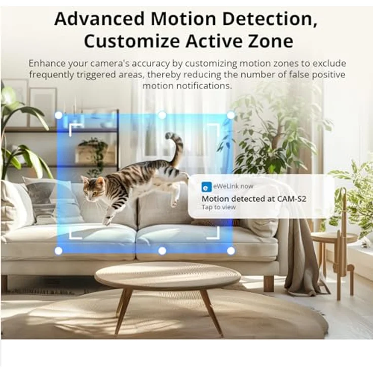 SONOFF CAM-S2 Indoor Security 2.4GHz WiFi Smart Überwachungskameras, 1080P HD, Ultra Clear Night Vision, Körpererkennung, Zwei-Wege-Audio, Alexa/Google Assistant, IFTTT, weiß – Bild 4