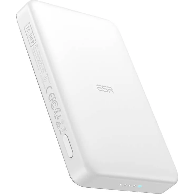 ESR Qi2 MagSlim 10000 mAh, magnetische Powerbank mit Schnellausladung, weiß