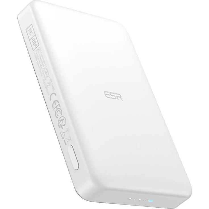 ESR Qi2 MagSlim 10000 mAh, magnetische Powerbank mit Schnellausladung, weiß