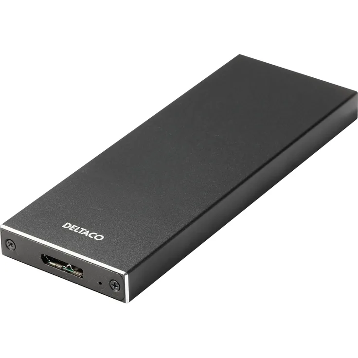 Deltaco MAP-K16N, externes HDD M.2 Gehäuse, USB 3.1 Gen 1, SATA III, Aluminium, Schwarz