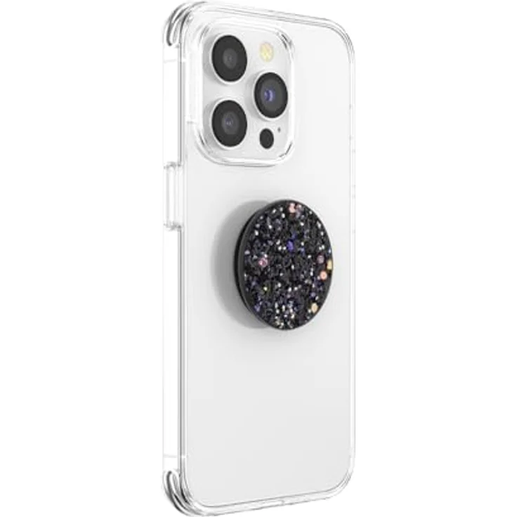 PopSockets PopGrip - Ausziehbarer Sockel und Griff für Smartphones und Tablets mit einem Austauschbarem Top - Sparkle Black – Bild 6