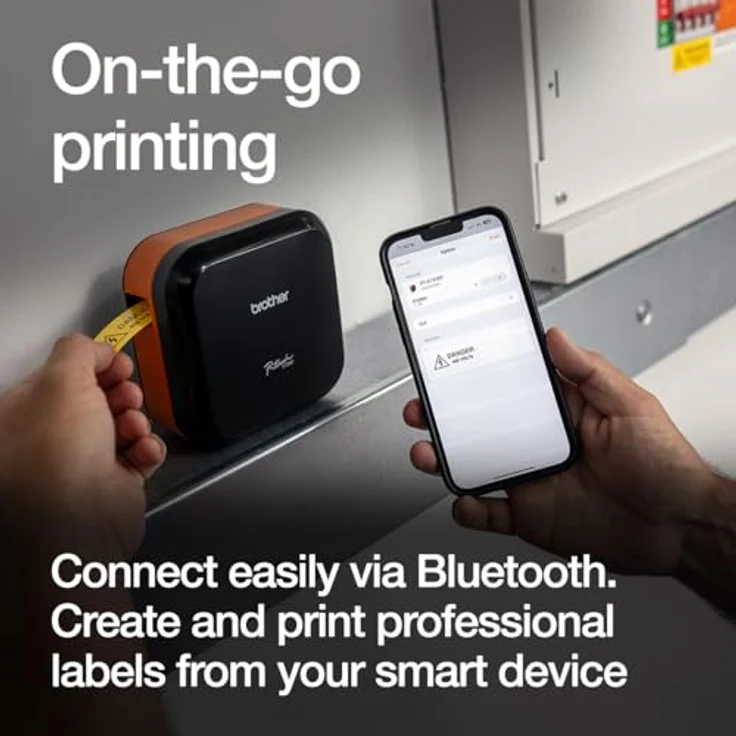 Brother PT-E720BT CUBE Pro, Etikettendrucker mit Bluetooth, 180 x 180 dpi, max. Etikettenbreite 24mm, tragbar und robust für industrielle Anwendungen – Bild 8
