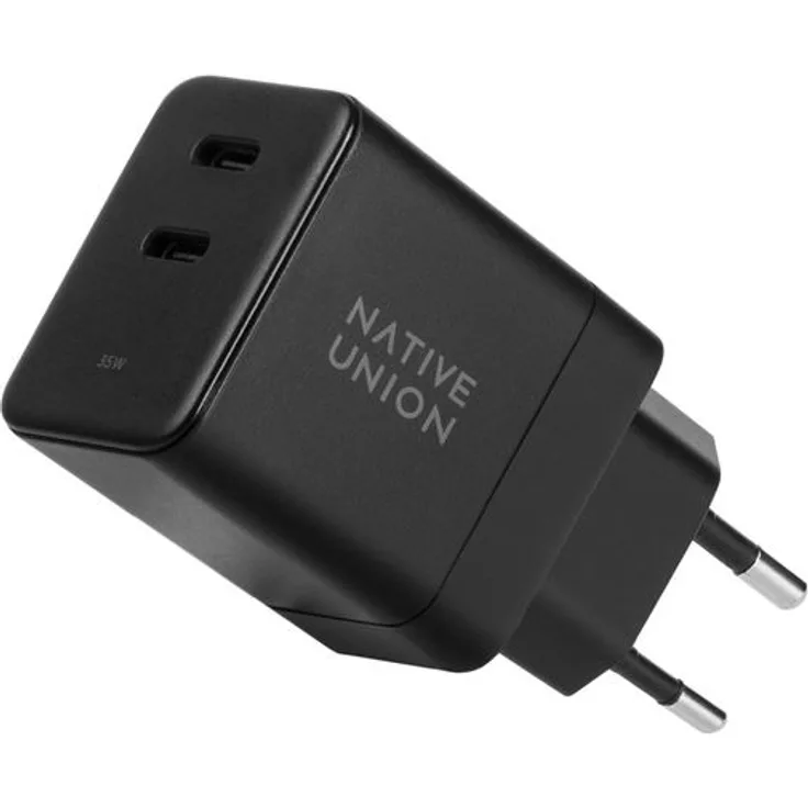 NATIVE UNION, Ladegerät Fast GaN Power Delivery 35W, Schwarz - Ultra-kompakt, schnellladend, reisefreundlich