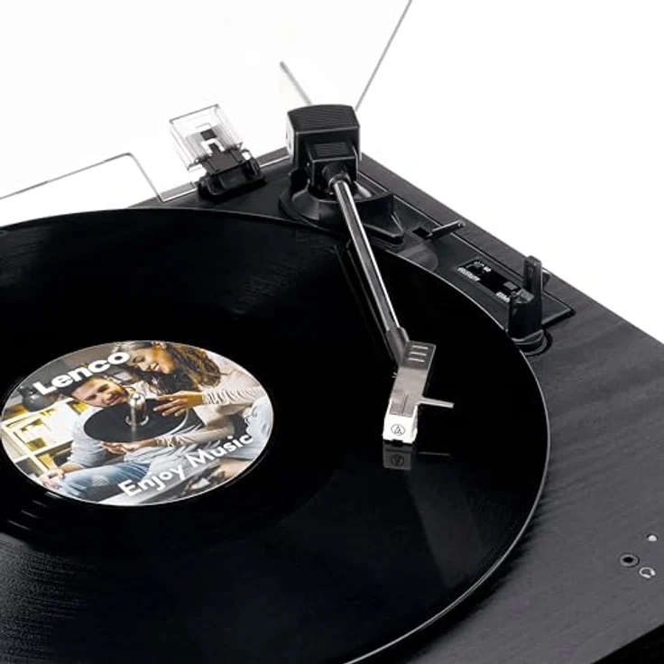 Lenco LS-15BK Plattenspieler - Bluetooth® Empfang & Übertragung, AT3600L Tonabnehmer, Riemenantrieb - Schwarz – Bild 5