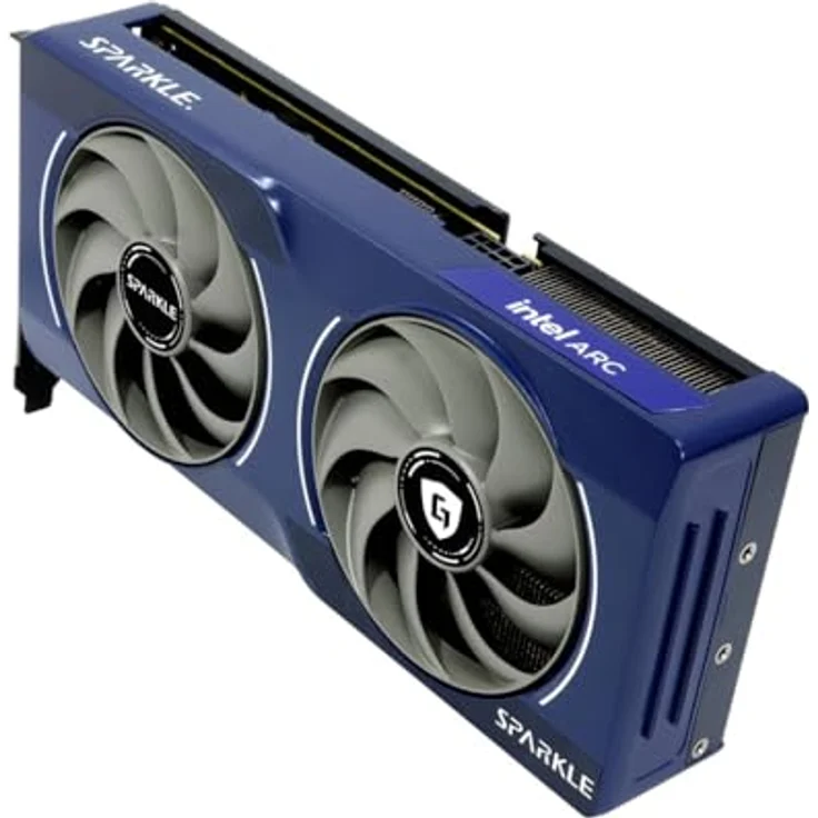 Sparkle Technology SPARKLE VGA SPARKLE Intel ARC B580 12GB GUARDIAN (Battlemage Lineup) (SB580G-12G) Grafikkarte mit Intel Arc B580 und 12GB GDDR6 - Blaue Beleuchtung – Bild 4
