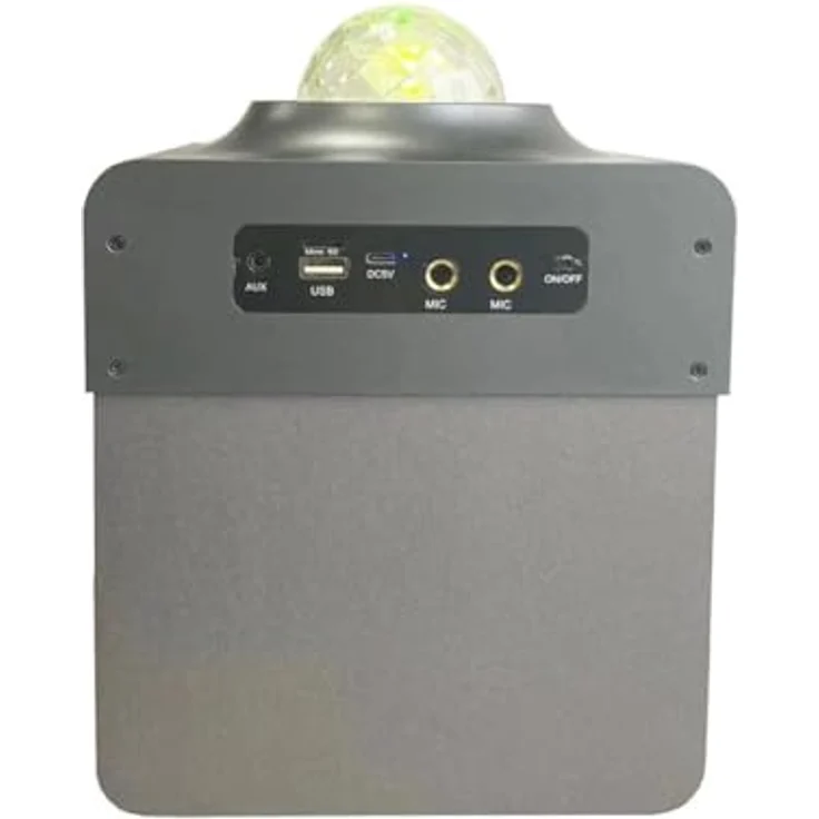 N-Gear Disco Star 710, Bluetooth Lautsprecher mit 50 Watt, Akku bis 6 h, integrierter Sternenprojektor, Grau – Bild 5