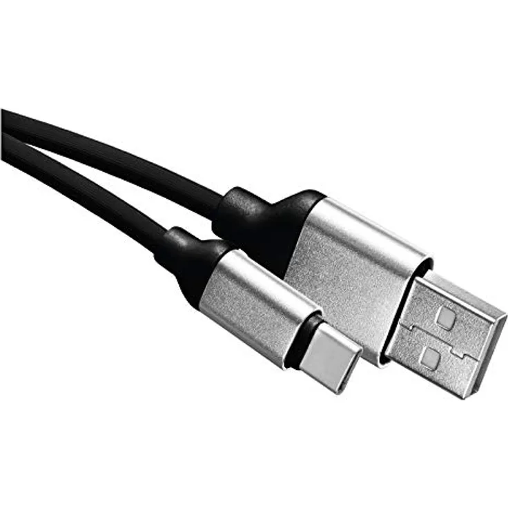 EMOS USB-C Schnelladekabel auf USB 2.0, Quick-Charge 2,4 A Ladekabel Typ C für Schnelladen und Datenübertragung 480 Mbit/s, 1 m, schwarz