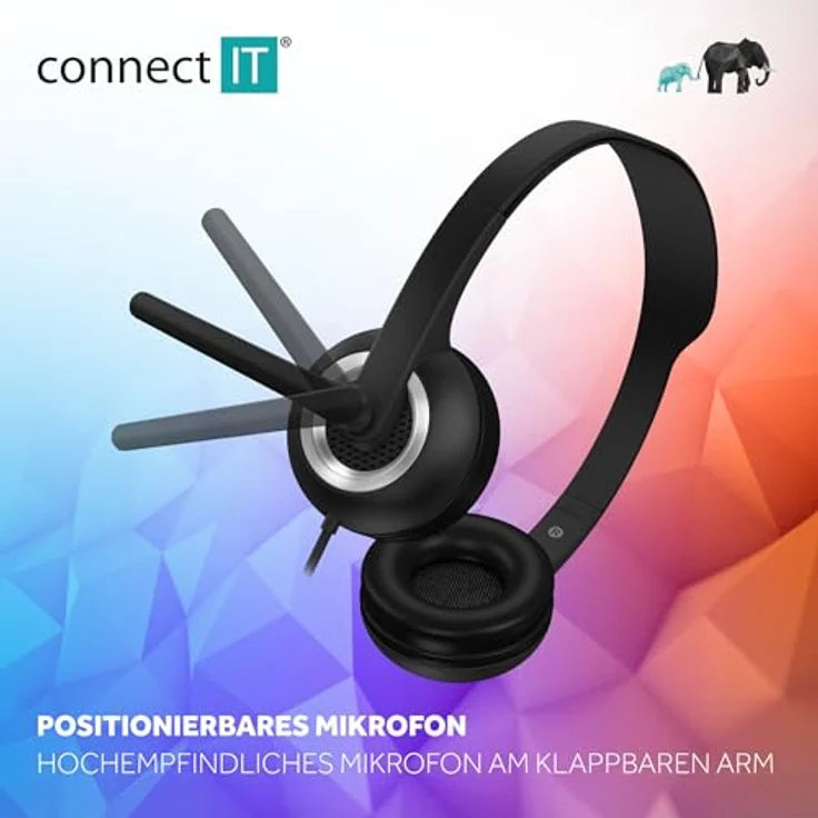 CONNECT IT Home Office Headphones | Einfache Callcenter-Kopfhörer mit Mikrofon - Komfortable Ohrpolster - Klarer Sound - Universelle Kompatibilität - Perfekt für Büro, Homeoffice - Leicht, SCHWARZ – Bild 4