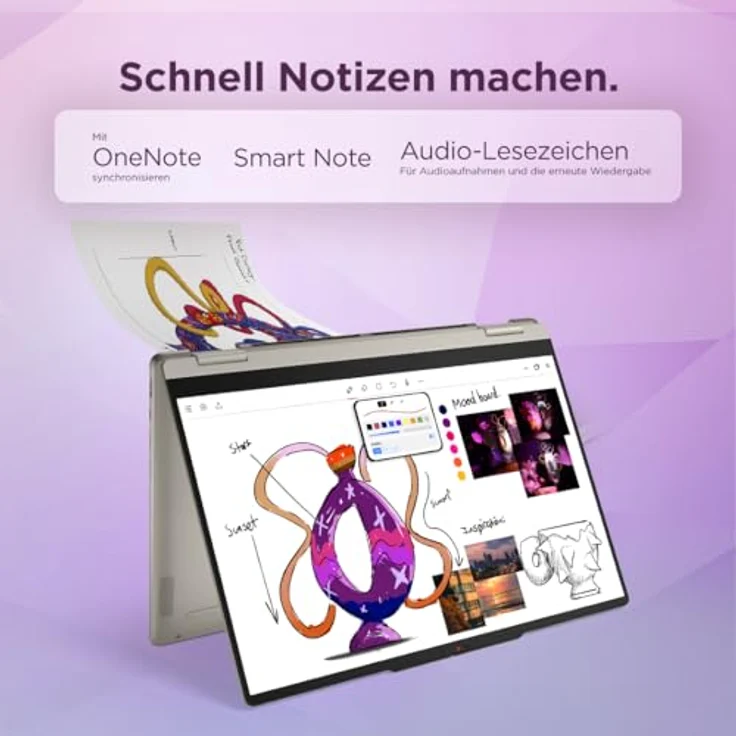 LENOVO Yoga 7 2-in-1 14AGP11 Copilot+ PC, 14 Zoll WUXGA Touchscreen, AMD Ryzen™ AI 5 435, 16 GB RAM, 512 GB SSD, Windows 11 Home, Muschelfarbe – Bild 12