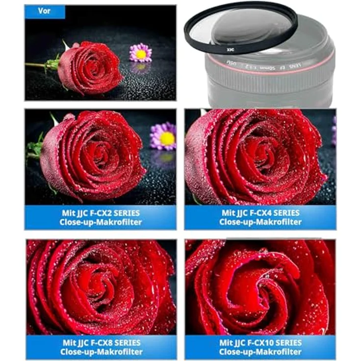 JJC 40,5 mm Makro-Nahaufnahme-Filter-Kit (+2, +4, +8, +10) mit Filtertasche für Sony Alpha A6600 A6500 A6400 A6300 A6000, geeignet für Nahaufnahmen und Makroeffekte – Bild 5