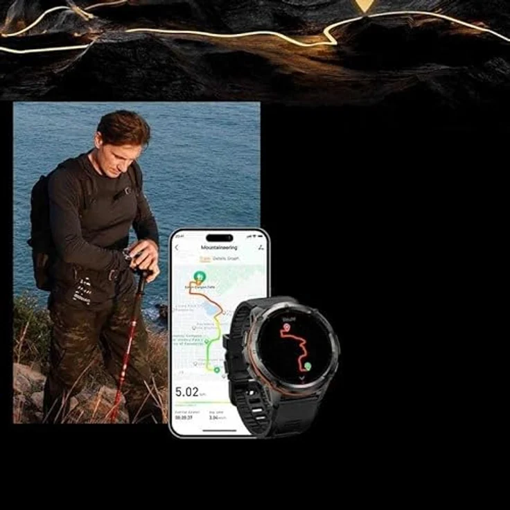 Kospet T3 Ultra Smart Watch, 1.4 Zoll AMOLED, GPS, 170 Sportmodi, wasserdicht, schwarz – Bild 6