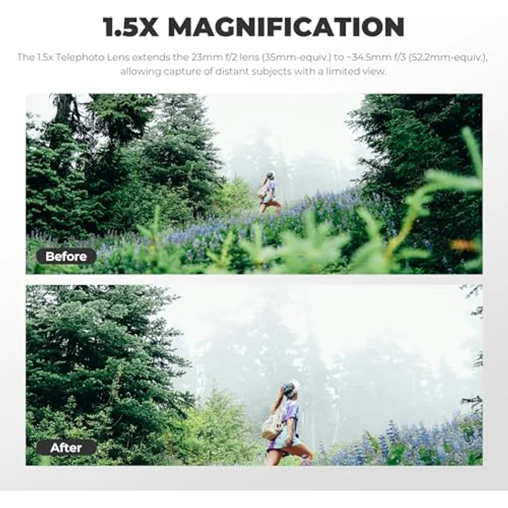 Freewell 1.5X Teleobjektiv für Fuji X100VI und X100V, verbesserter Zoom, leichte Bauweise (schwarz) – Bild 3