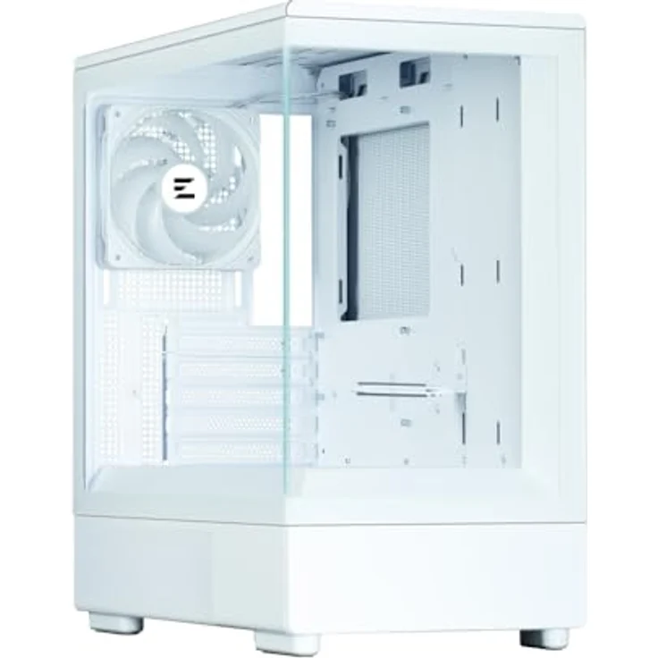 Zalman P10 Mini Tower PC-Gehäuse (weiß) mit gehärtetem Glas und ARGB-Lüfter – Bild 2