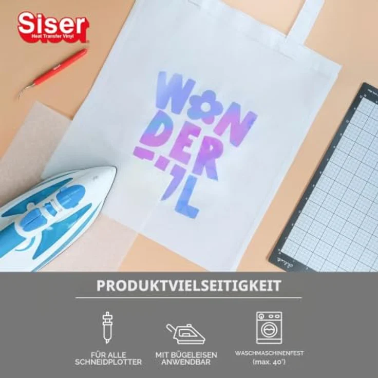 Siser Holografische Rolle 30 cm Rainbow, Perle mit 3D-Effekt und farbverändernden Elementen – Bild 5