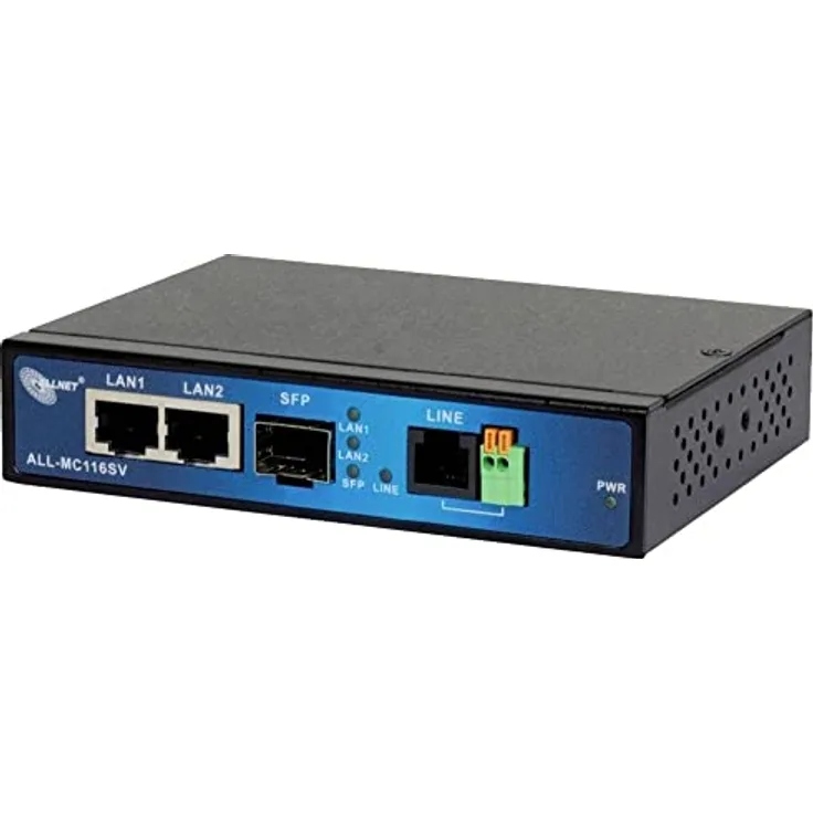 AllNet ISP Bridge Modem VDSL2 mit Vectoring/Point-to-Point Slave-Modem unmanaged - Bridge - Glasfaser (LWL) - 1 Gbps - Ethernet - xDSL - RJ-11 - RJ-45 - Unmanaged - 3 HE (A195586)