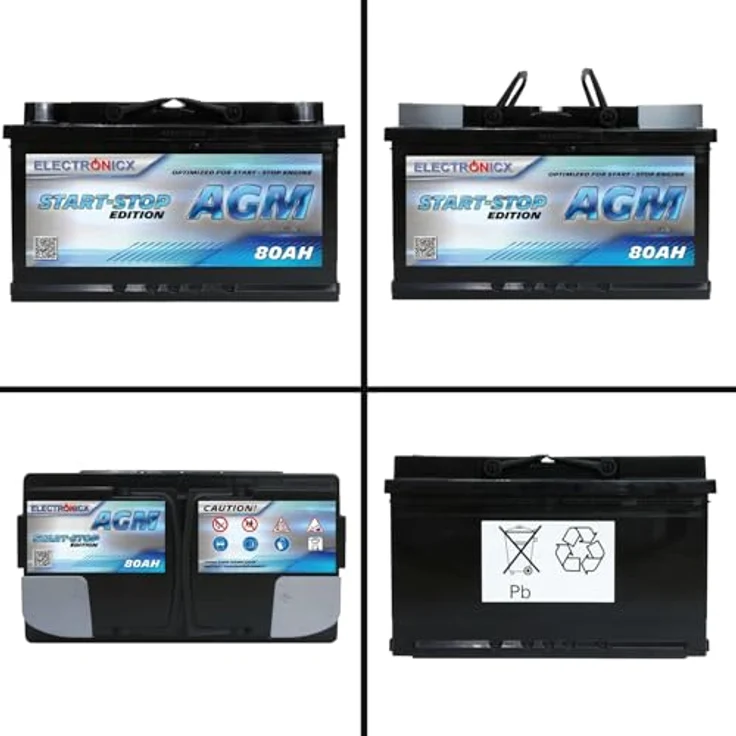 Electronicx AGM Autobatterie 80AH - 12V Starterbatterie für Start-Stop Systeme mit hoher Startkraft, wartungsfrei und sicher – Bild 9