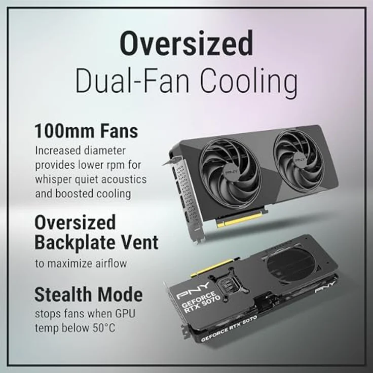 PNY NVIDIA GeForce RTX™ 5070 Slim Dual-Lüfter, Dual-Slot OC-Grafikkarte mit NVIDIA DLSS 4.5 und optimierter Kühlung – Bild 4
