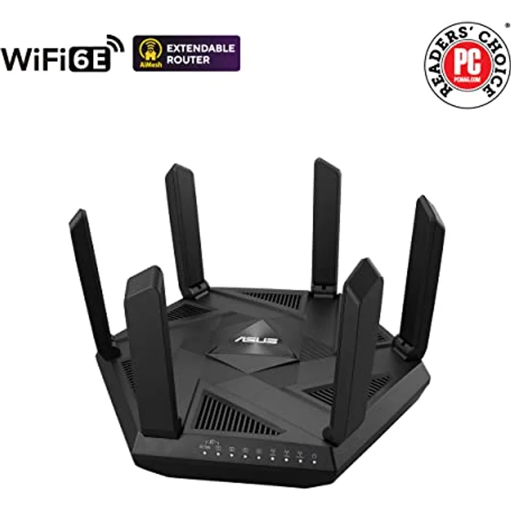 ASUS RT-AXE7800 Tri-Band WiFi 6E (802.11ax) kombinierbarer Router (Tethering als 4G und 5G Router-Ersatz, neues 6GHz-Band, AiProtection Pro, 2.5G Port, Link Aggregation, AiMesh) – Bild 2
