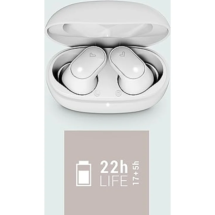 Energy Sistem Urban Beat, Bluetooth In-Ear Headset in Weiß, spritzwasserfest nach IPX4, Bluetooth 5.3, integriertes Mikrofon, bis zu 5 Stunden Akkulaufzeit – Bild 2