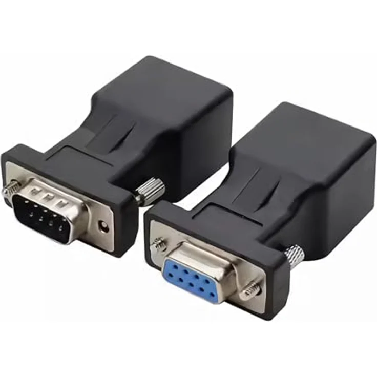 Aukson J13 VGA Extender Adapter Set, VGA auf LAN CAT5/CAT6, bis 1280x1024 bei 60Hz, 2 Stück (1x weiblich, 1x männlich) – Bild 1