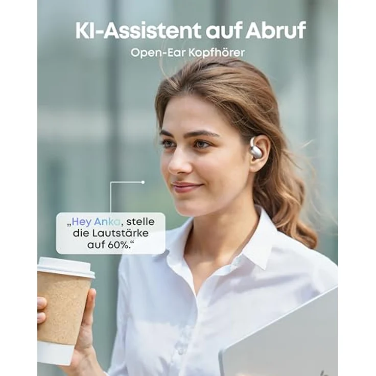 SoundCore AeroFit 2 AI Assistant Open-Ear-Kopfhörer, druckfreier Sitz, 35 Stunden Wiedergabezeit, IP55, Hi-Res, Echtzeit-Übersetzung – Bild 2