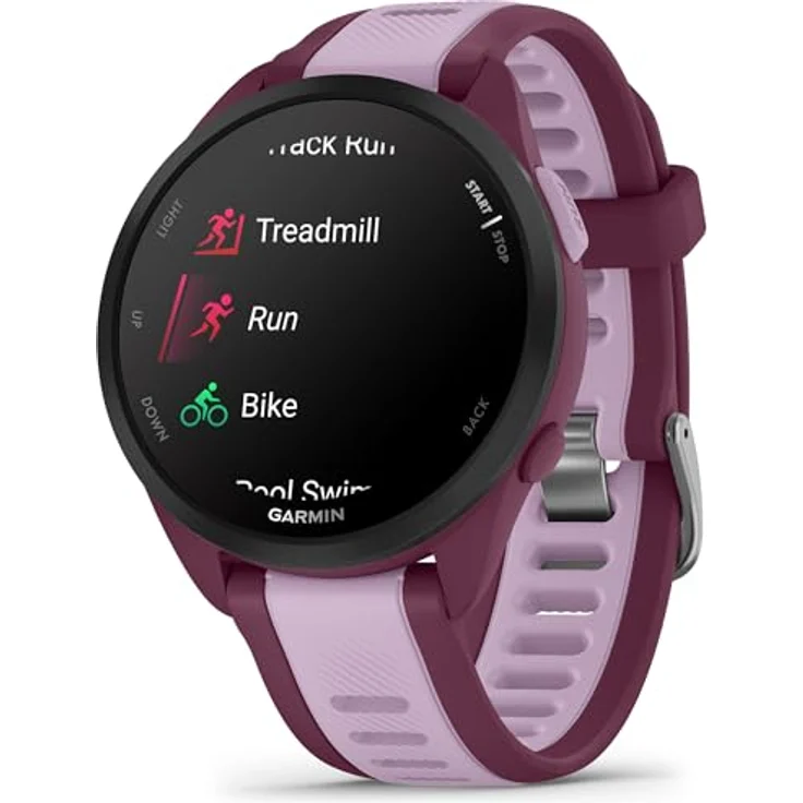 Garmin Forerunner 165 Musik, Lauf-Smartwatch, buntes AMOLED-Display, Trainingsmetriken und Wiederherstellungseinblicke, Musik am Handgelenk, Beerenrot – Bild 2