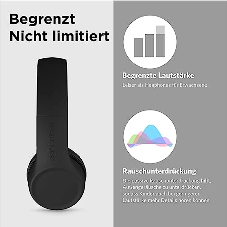 LilGadgets Connect+ Volume Begrenzte Wired Kopfhörer Mit Shareport Für Kinder Schwarz – Bild 5
