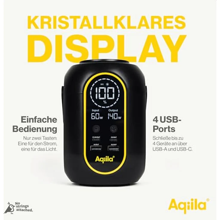 Aqiila Powerstation Powerbird S140, 140 W, Mini-Kraftwerk, 54,000mAh, 240Wh – Bild 7