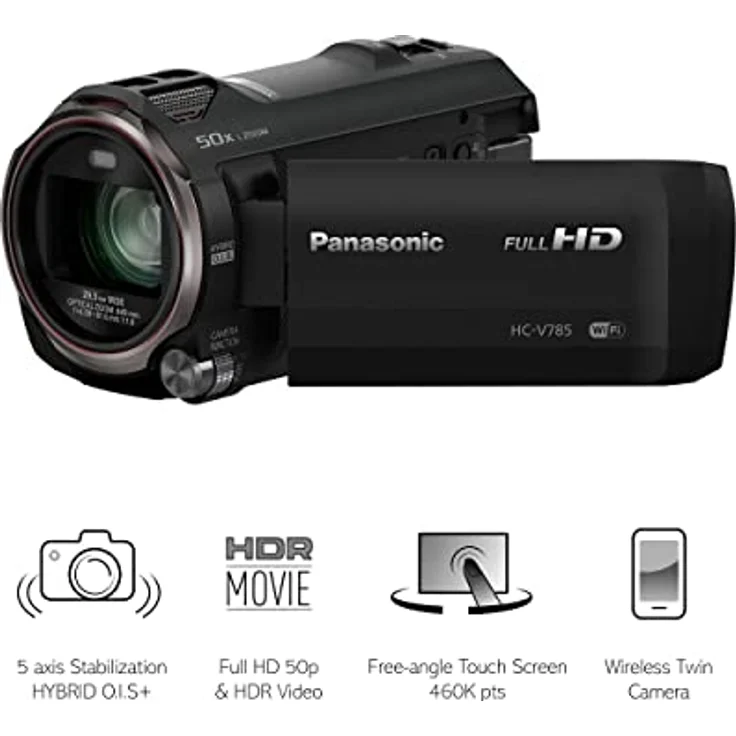 Panasonic HC-V785EG-K, Full HD Camcorder mit 20x optischem Zoom, 6,03 MP BSI-Sensor, schwarz – Bild 3