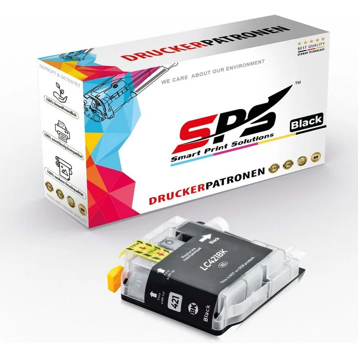 SPS Brother LC-421XLBK, Kompatible Tintenpatrone Schwarz für DCP-J und MFC-J Modelle, 1er Pack