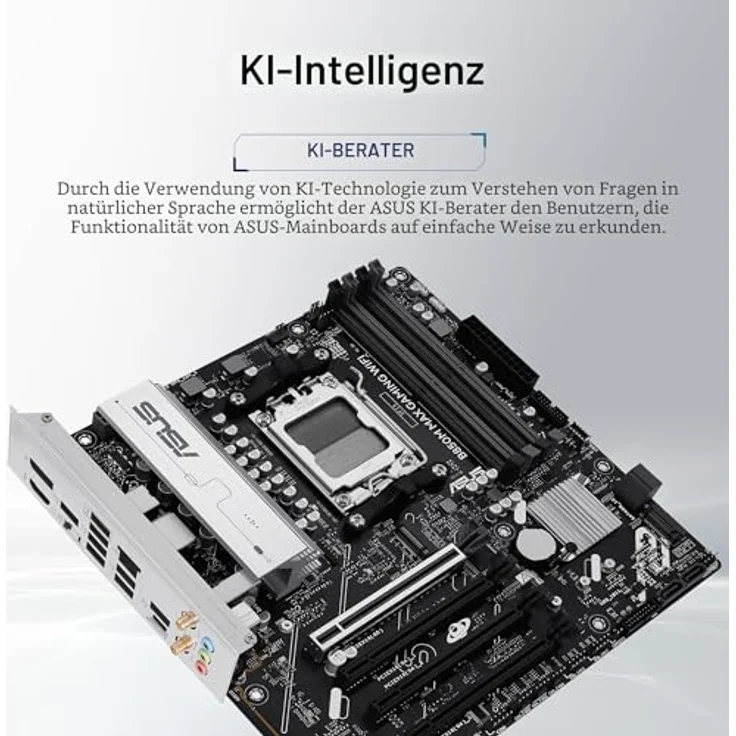 ASUS B850M MAX Gaming WIFI (AM5) Mainboard, Micro-ATX, AMD B850 Chipset, 4 x DIMM, WiFi 6, Bluetooth 5.4, USB 3.2 Gen 2 – Bild 4