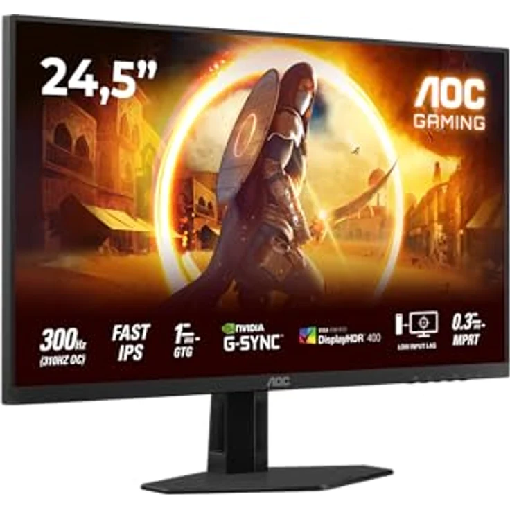 AOC Gaming 25G4SRE, 25 Zoll Full HD Monitor, 300 Hz, 1 ms, G-Sync kompatibel, HDR400, schwarz-rot – Bild 1