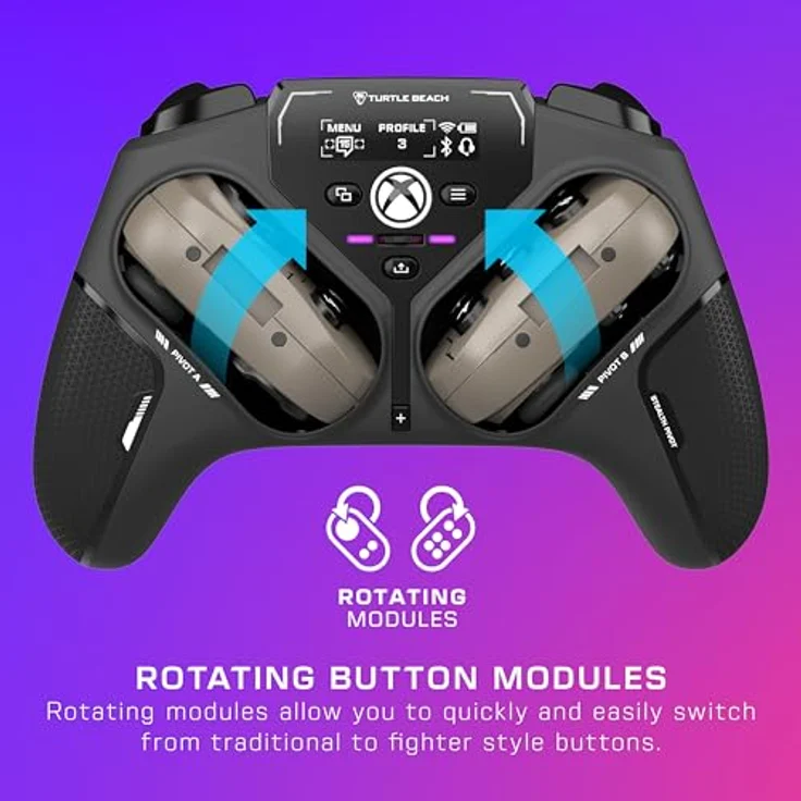 Turtle Beach Stealth Pivot kabelloser, smarter Game-Controller – Drehmodule, Display-Dashboard, Hall-Effekt-Sticks, zuweisbare Tasten, Bluetooth, Schwarz – Bild 3