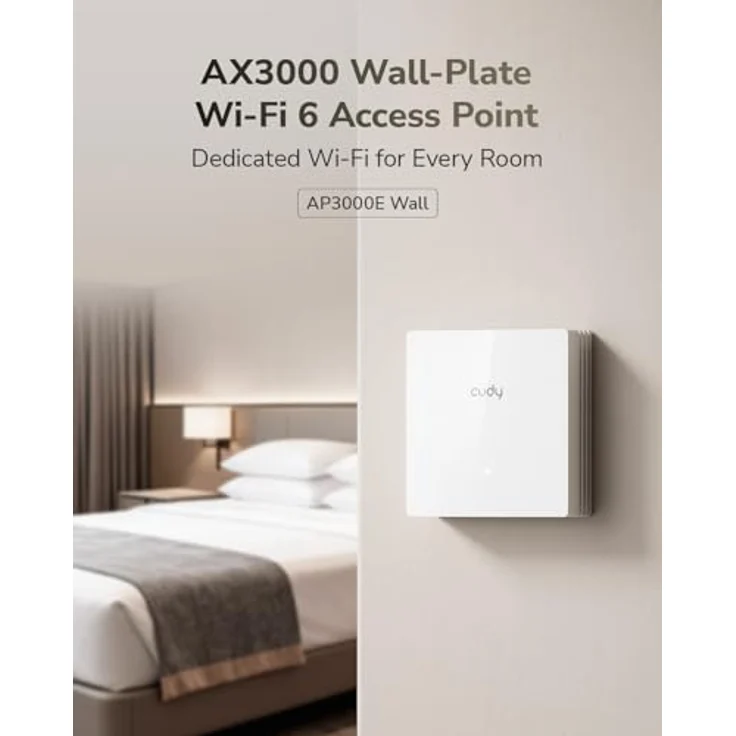 Cudy AX3000 Gigabit Wall-Plate Wi-Fi 6 Access Point, schneller Access Point für stabiles WLAN in Wandmontage – Bild 2