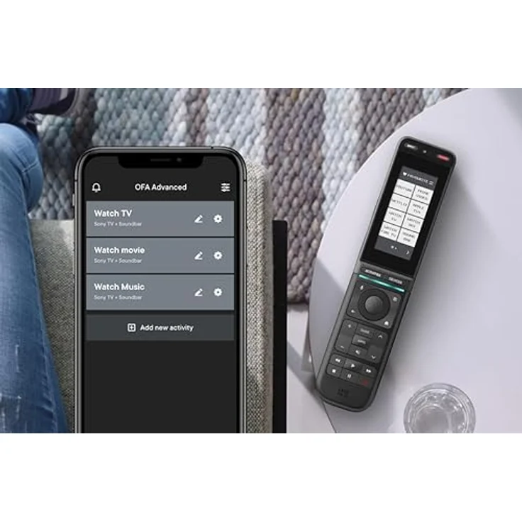 One for All URC7985 Smart Control Pro, Universalfernbedienung mit E-Ink-Touchscreen, App-Steuerung, Sprachsteuerung, Hintergrundbeleuchtung, anthrazit schwarz – Bild 5