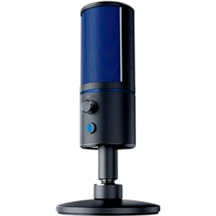 Razer Seiren X PS4 - USB Kondensator-Mikrofon für Streaming auf der PlayStation (Kompakt mit Schockdämpfer, Superniere Aufnahmemuster, latenzfrei, Stumm-Taste) Schwarz-Blau – Bild 10
