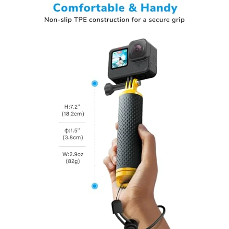 Sametop Schwimmender Handgriff Wasserdicht Handgriff Floating Hand Grip Einbeinstativ Tauchen Stock für GoPro Hero 6, 5, 4, Session, 3+, 3, 2, 1 Kameras – Bild 4