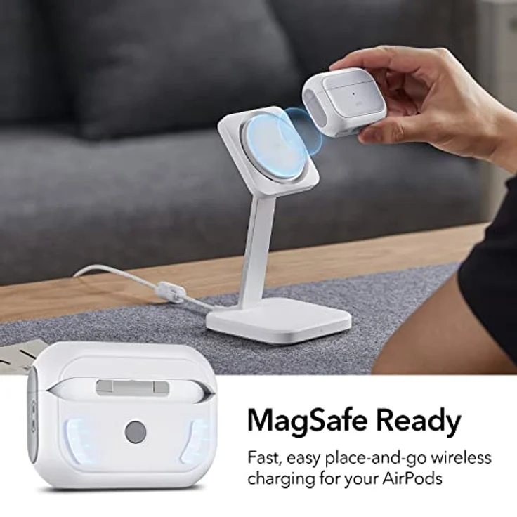 ESR Airpods Pro 2 Hülle mit HaloLock, Kompatibel mit MagSafe, Hybrid Sturzschutz, Weiß – Bild 3