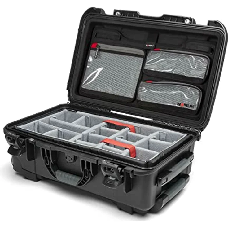 Nanuk 935 Hartschalenkoffer mit Rädern, wasserdicht, Gepolsterte Trennwand mit Deckel, schwarz, 935 – Bild 5