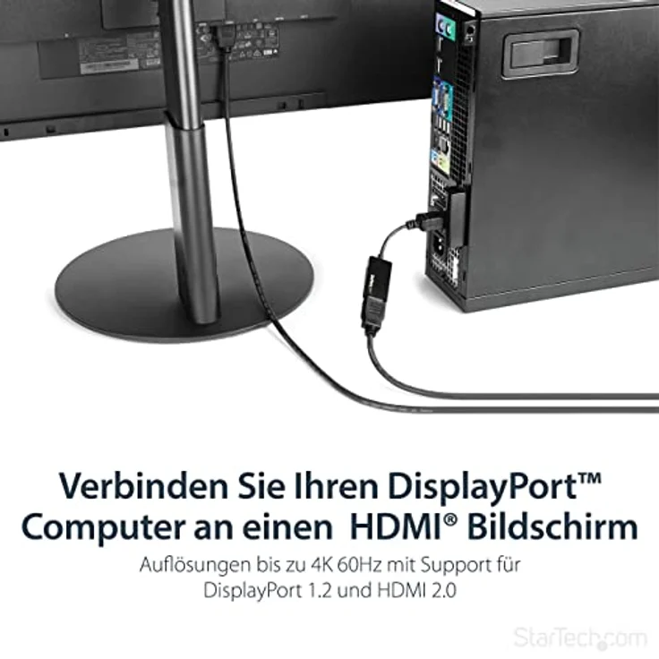 StarTech.com DisplayPort to HDMI Adapter - 4K 60Hz - Videokonverter - HDMI - DisplayPort (DP2HD4K60S) – Bild 2