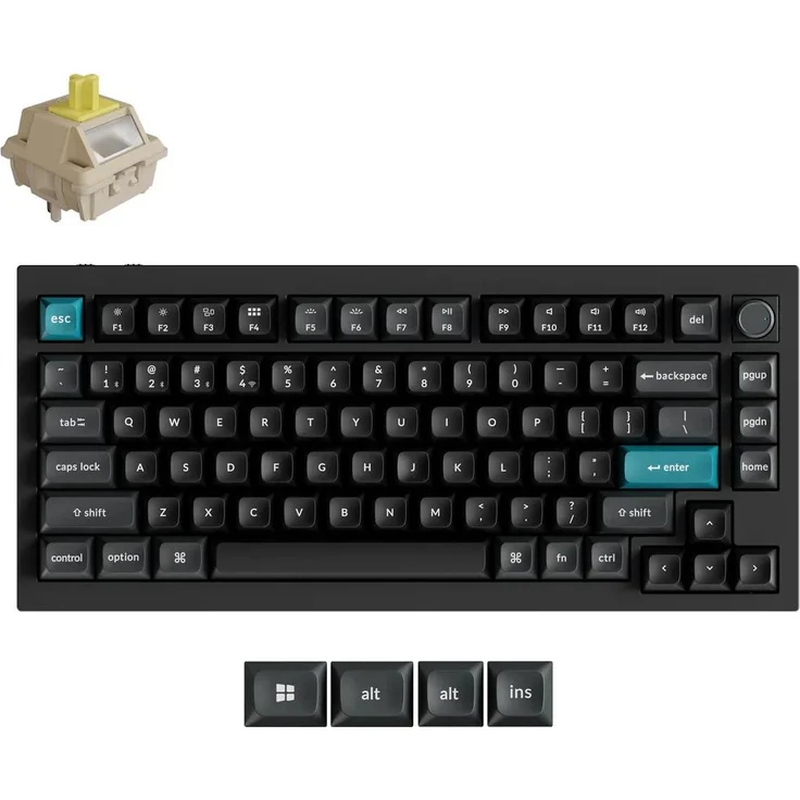 Keychron Q1 Ultra 8K, Kabellose Mechanische Tastatur mit Aluminiumgehäuse, 82 Tasten, ZMK-programmierbar, POM Switch, Banana