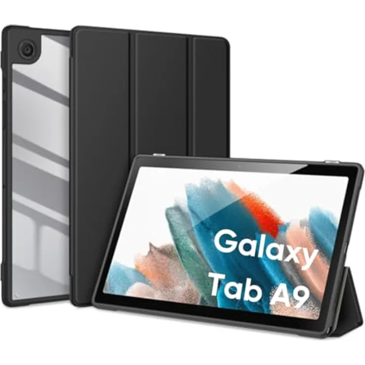 Dux Ducis - Hülle kompatibel mit Samsung Galaxy Tab A9 (2023) 8.7 inch - Auto/Wake-Funktion - TPU Tablet Case Schutzhülle - Schwarz