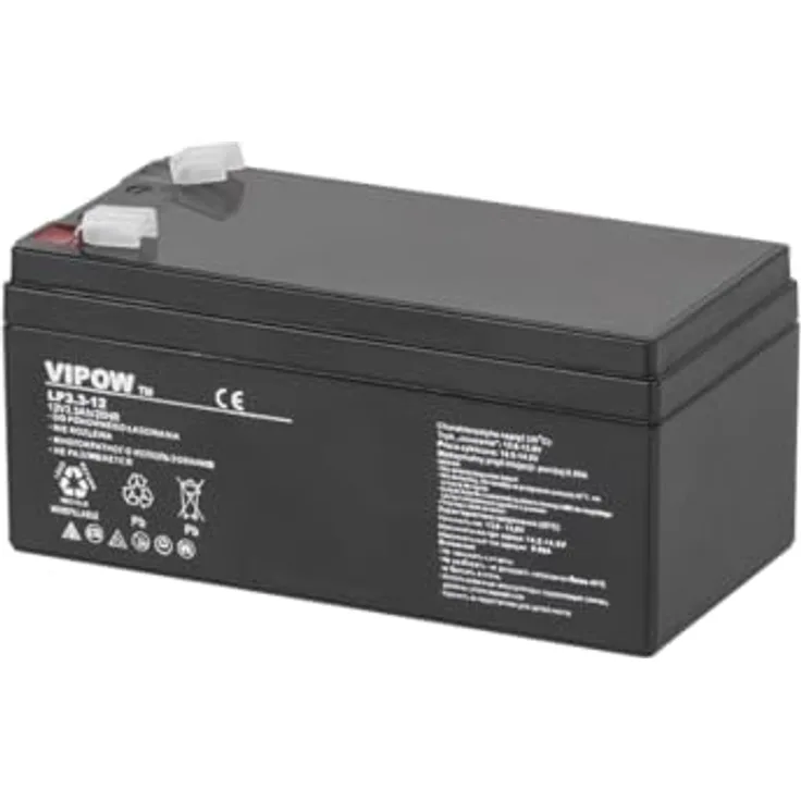 Krüger&Matz 12V 3,3Ah Vipow Gel Batterie - Wartungsfrei & Langlebig für Spielzeug & Waagen