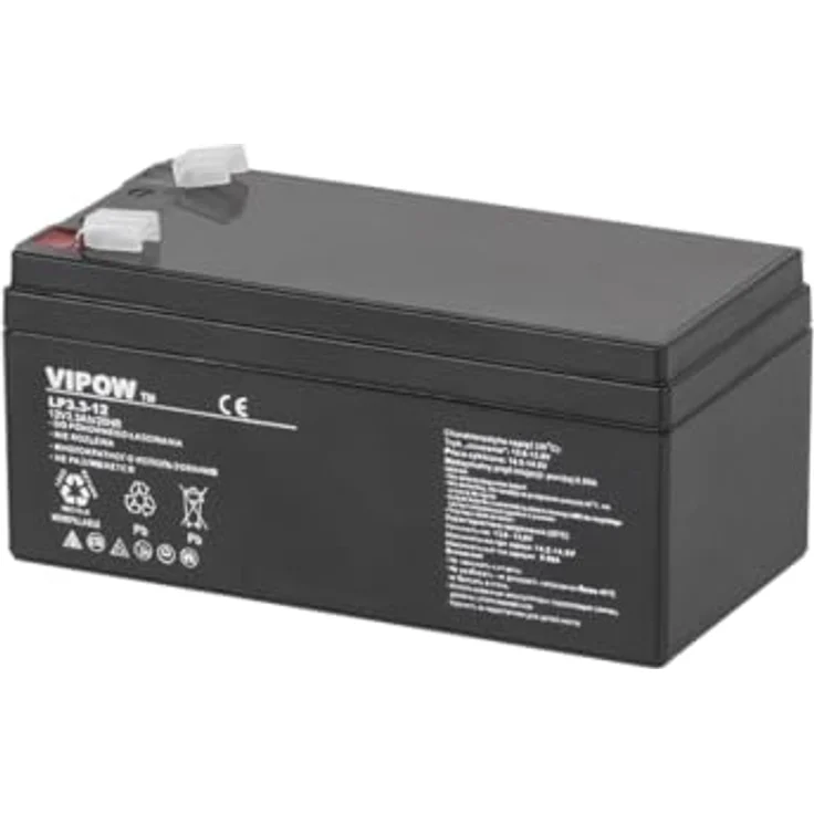 Krüger&Matz 12V 3,3Ah Vipow Gel Batterie - Wartungsfrei & Langlebig für Spielzeug & Waagen – Bild 1
