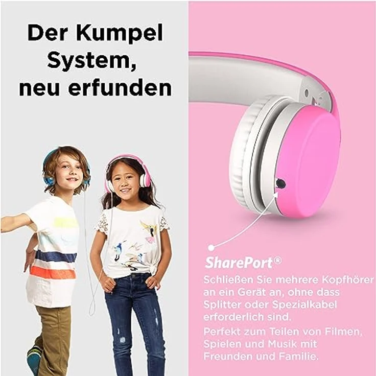 LilGadgets Connect+ Volume Begrenzte Wired Kopfhörer Mit Shareport Für Kinder Rosa – Bild 6